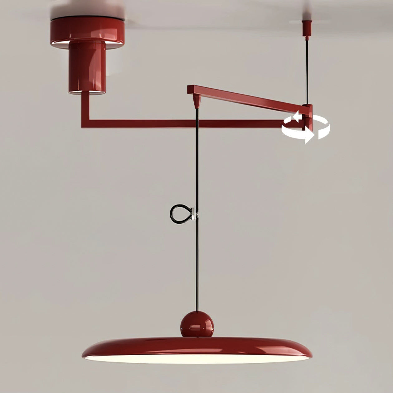 Alera Adjustable Arm Pendant Light With Round Shade