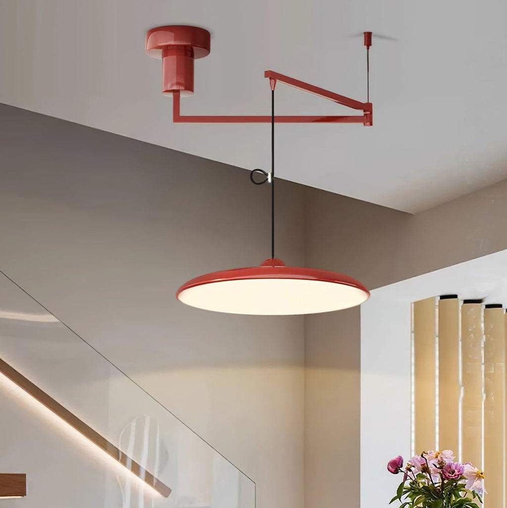 Alera Adjustable Arm Pendant Light With Round Shade