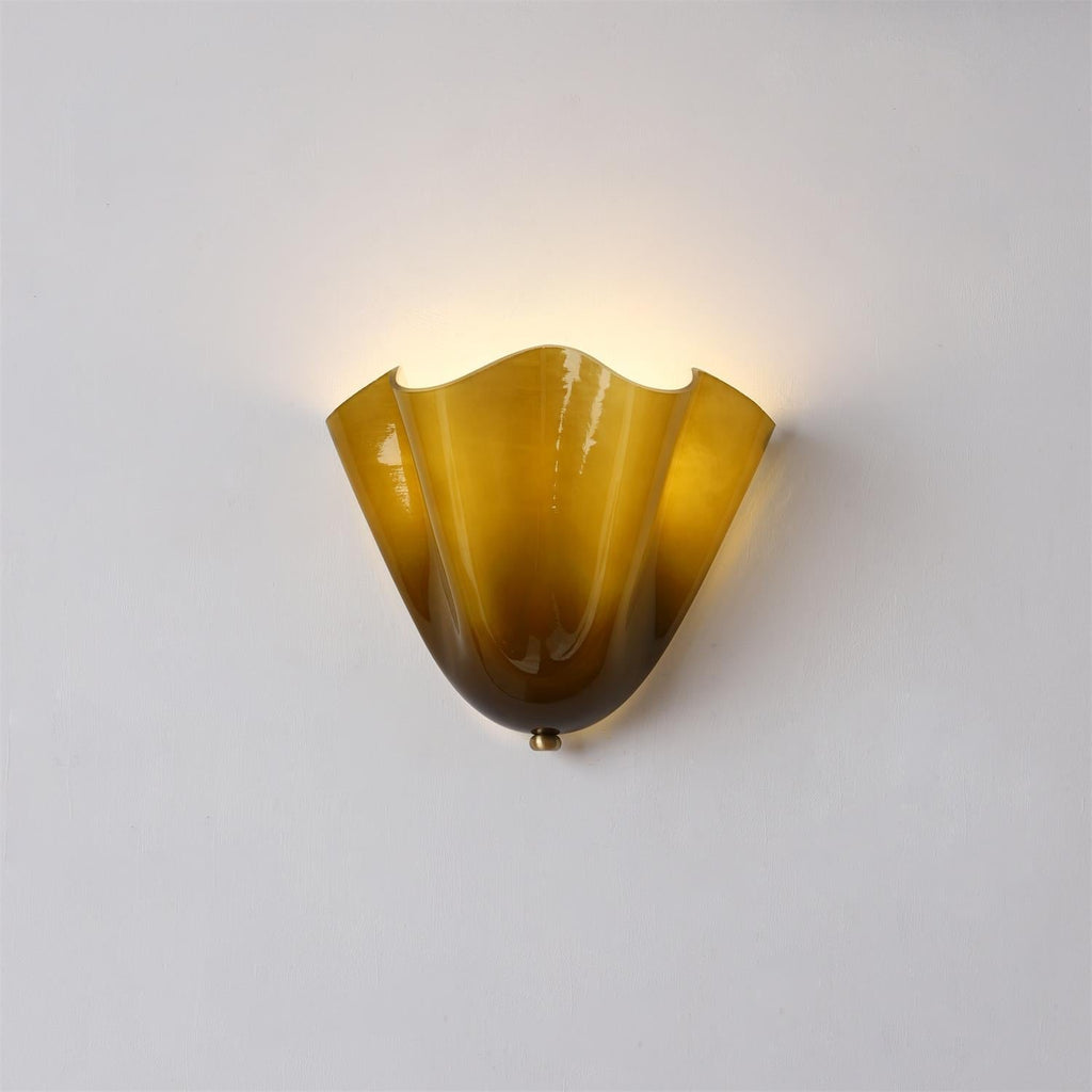 LumenPetal Wall Lamp Hand Blown Glass Mid Century Style
