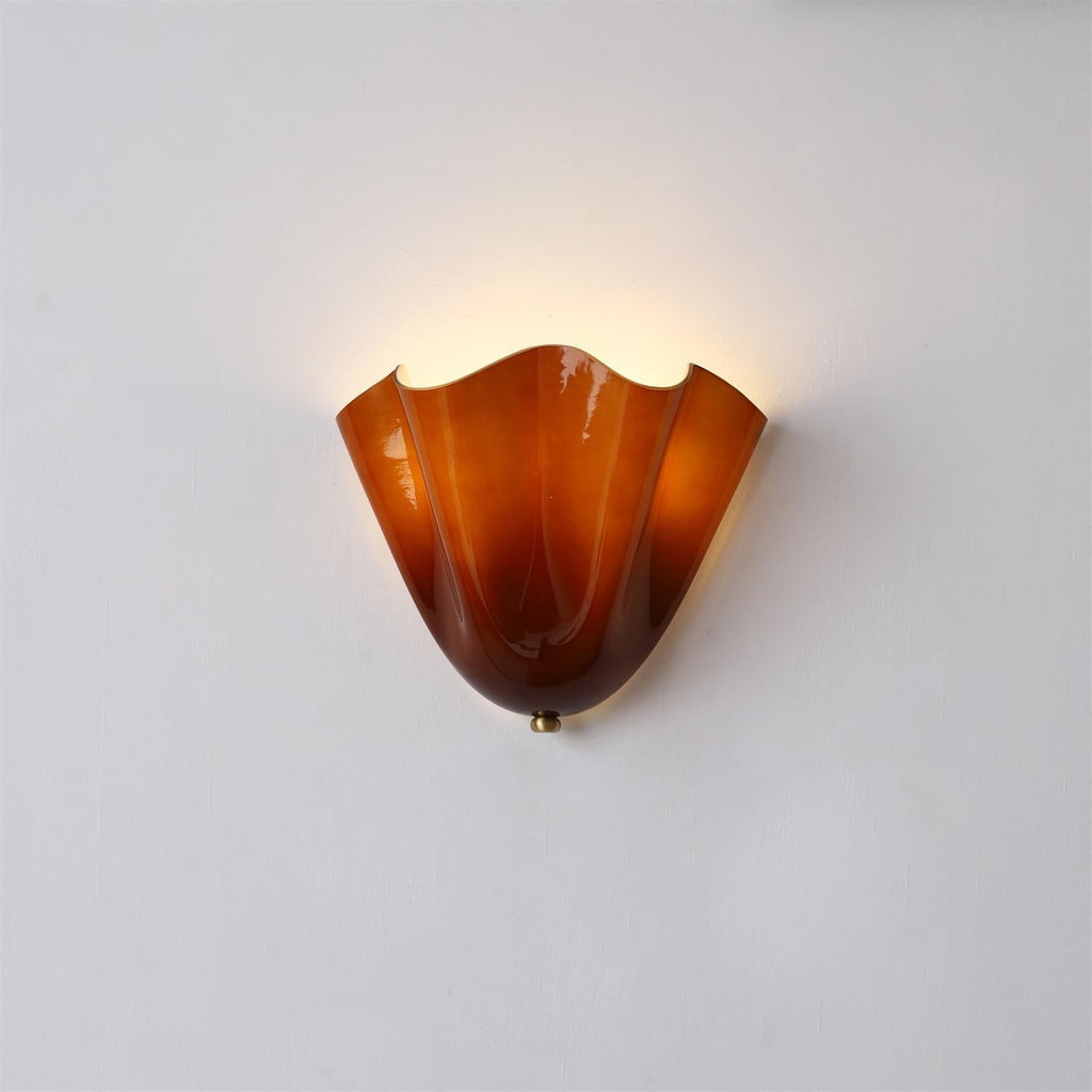 LumenPetal Wall Lamp Hand Blown Glass Mid Century Style