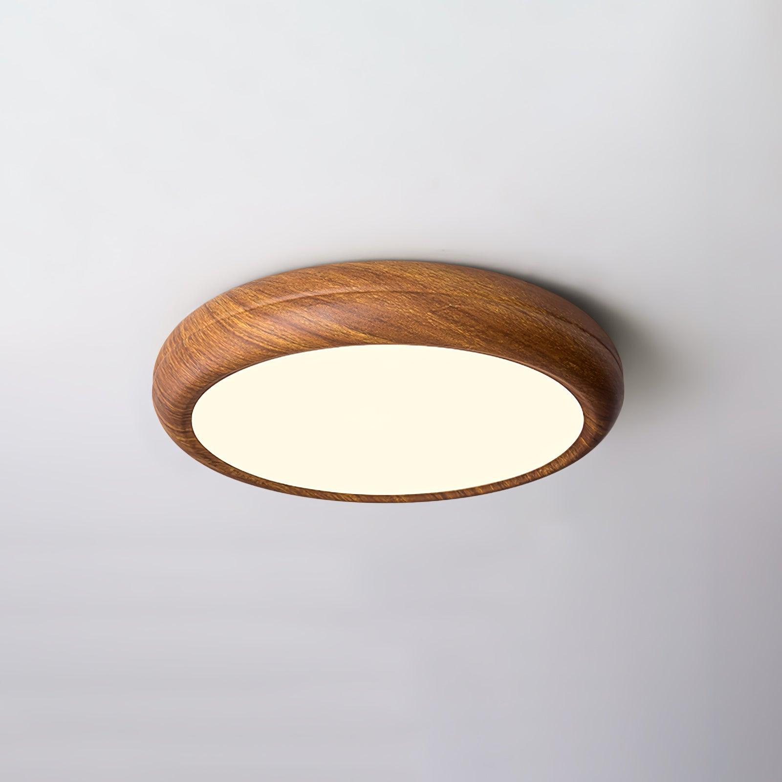 Ardena Nordic Wood Grain Round Ceiling Light for Living Rooms