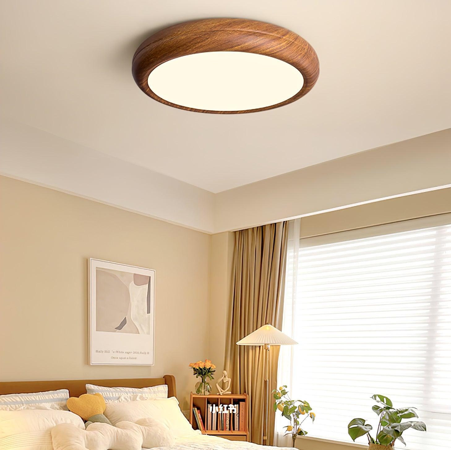 Ardena Nordic Wood Grain Round Ceiling Light for Living Rooms