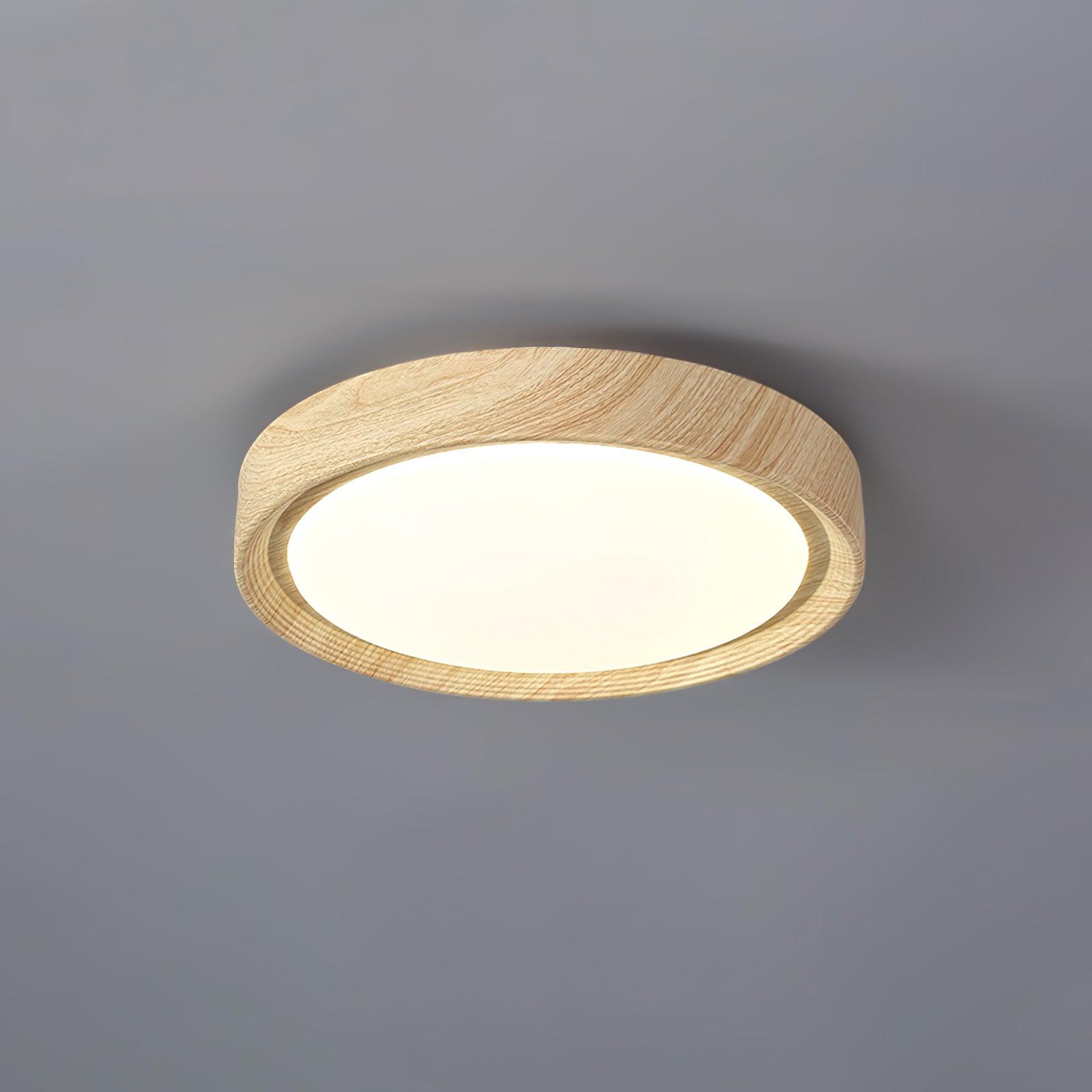 Ardena Nordic Wood Grain Round Ceiling Light for Living Rooms