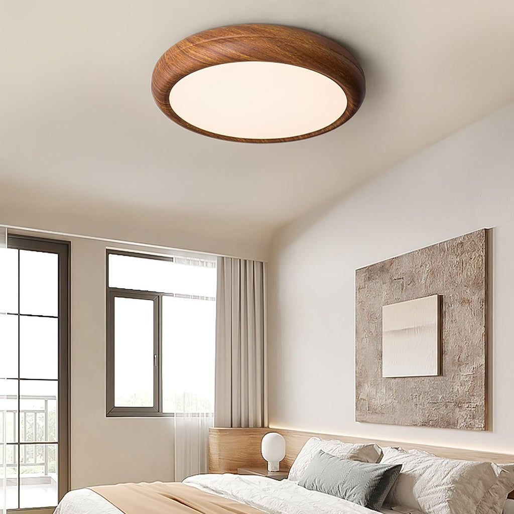 Ardena Nordic Wood Grain Round Ceiling Light for Living Rooms