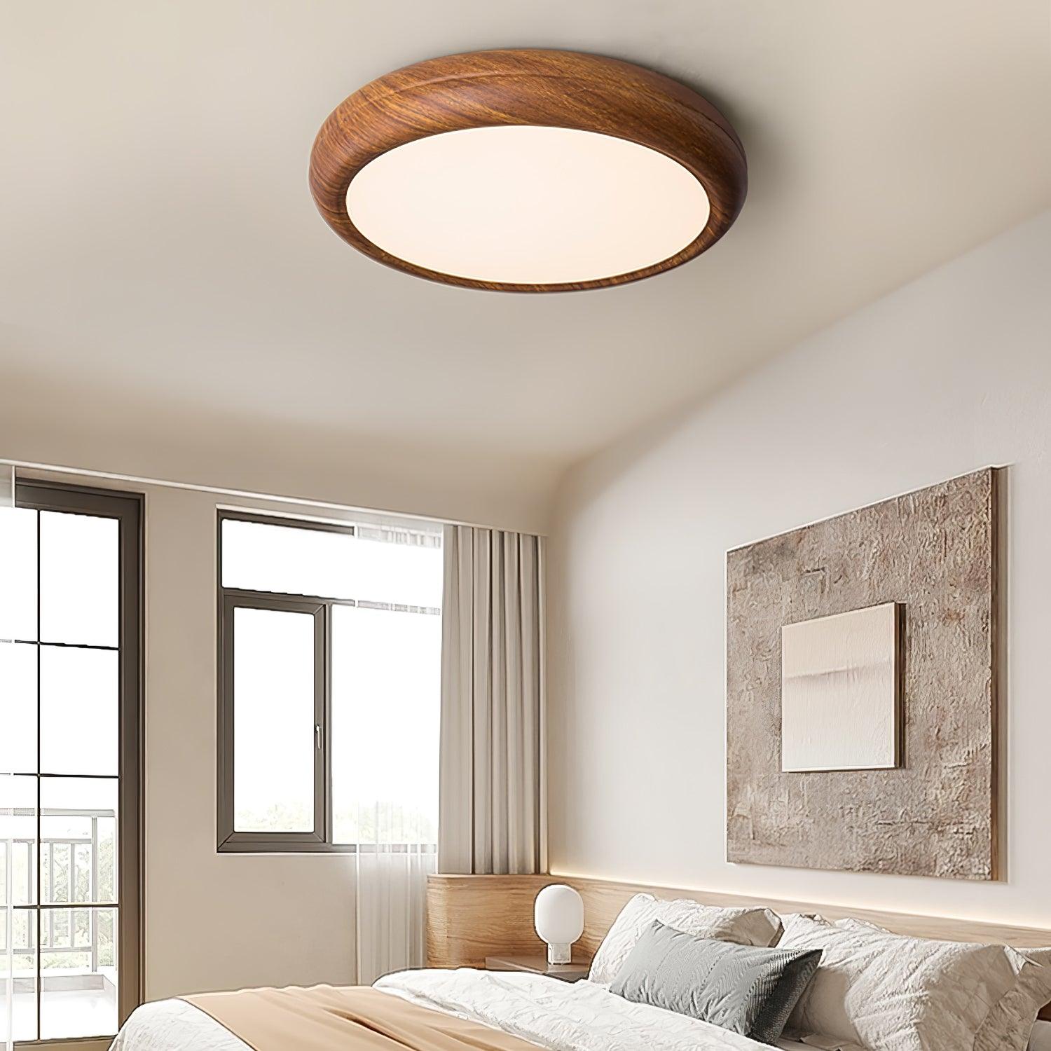 Ardena Nordic Wood Grain Round Ceiling Light for Living Rooms