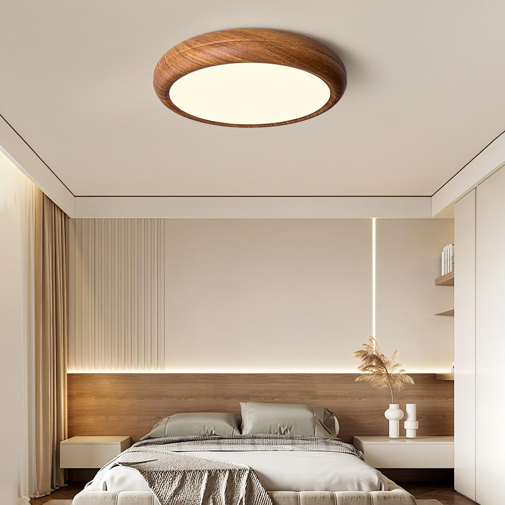 Ardena Nordic Wood Grain Round Ceiling Light for Living Rooms