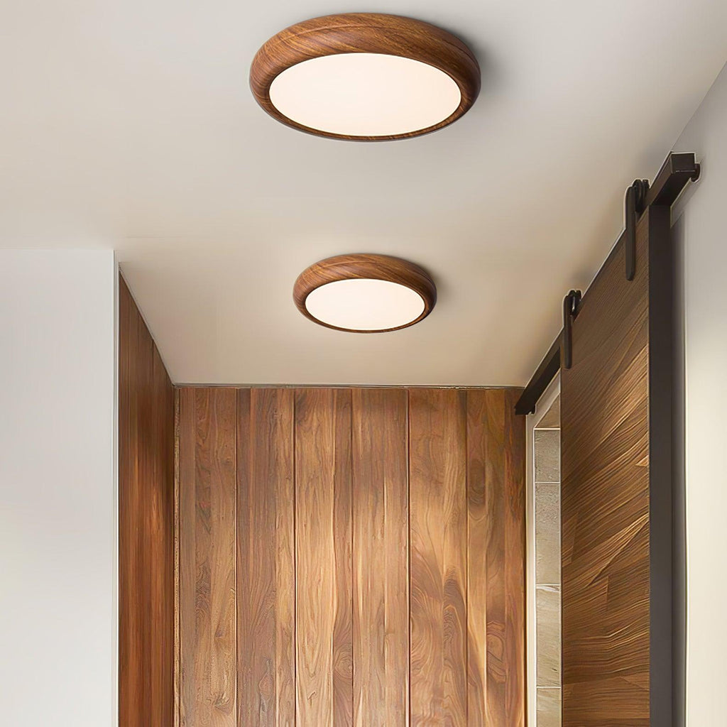 Ardena Nordic Wood Grain Round Ceiling Light for Living Rooms