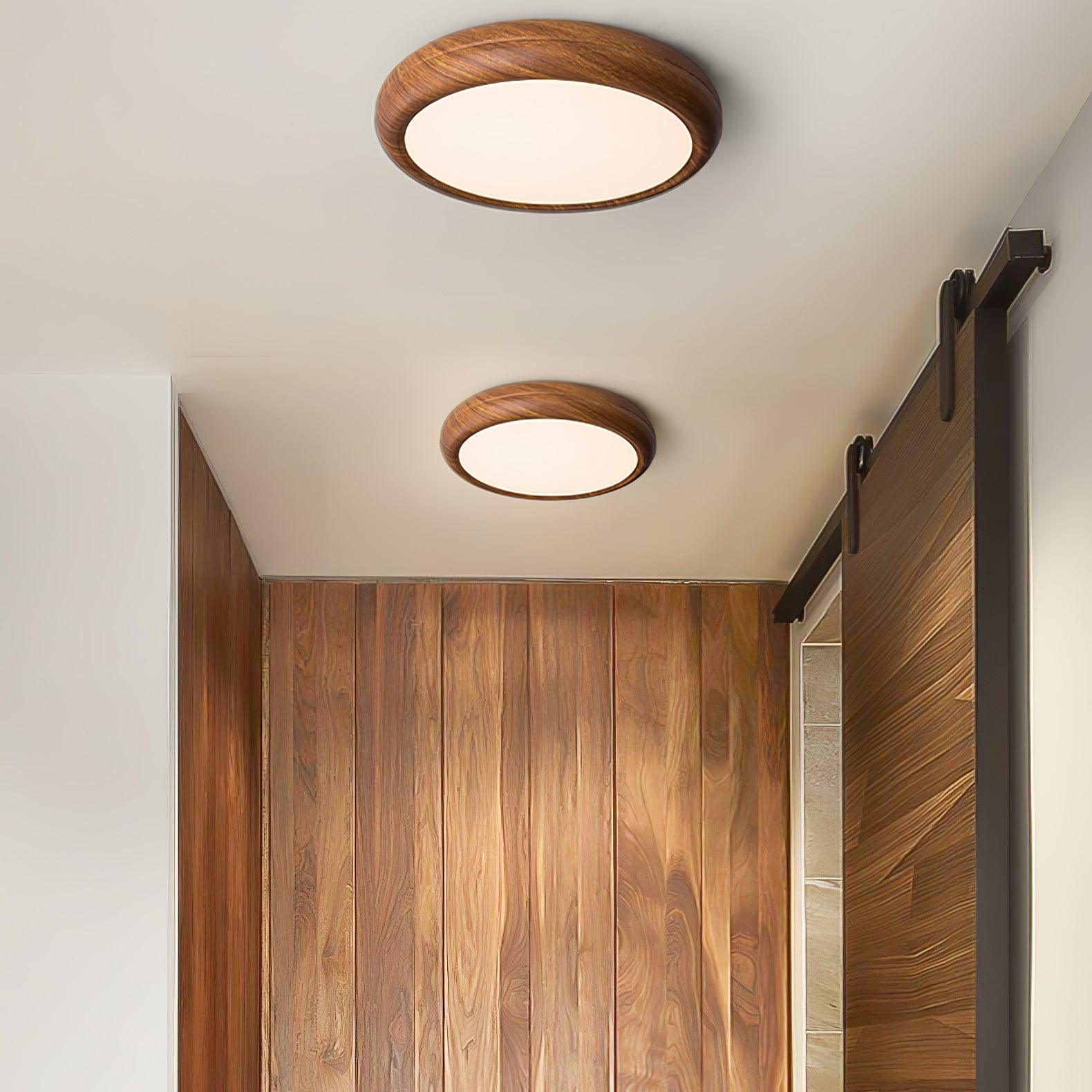 Ardena Nordic Wood Grain Round Ceiling Light for Living Rooms