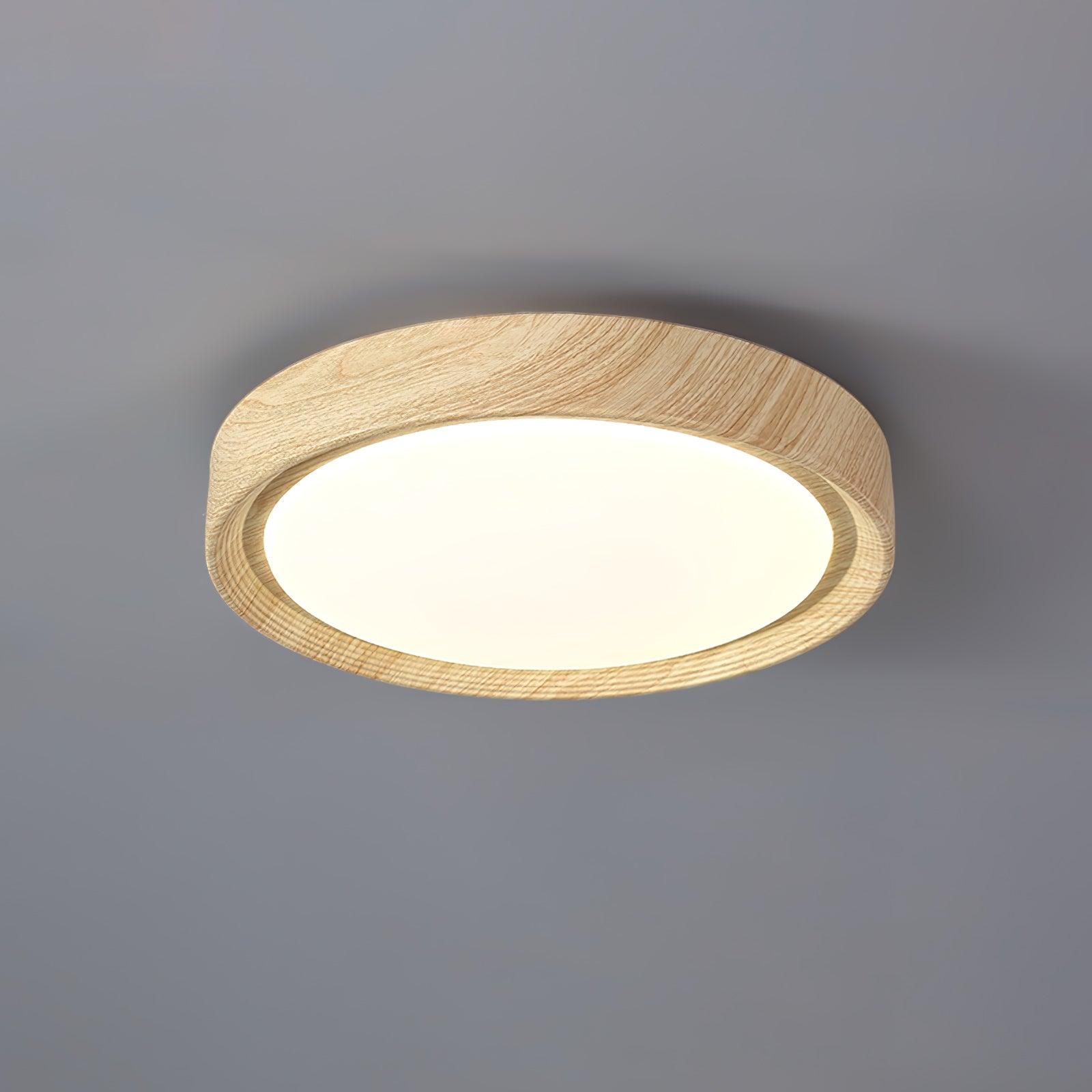 Ardena Nordic Wood Grain Round Ceiling Light for Living Rooms