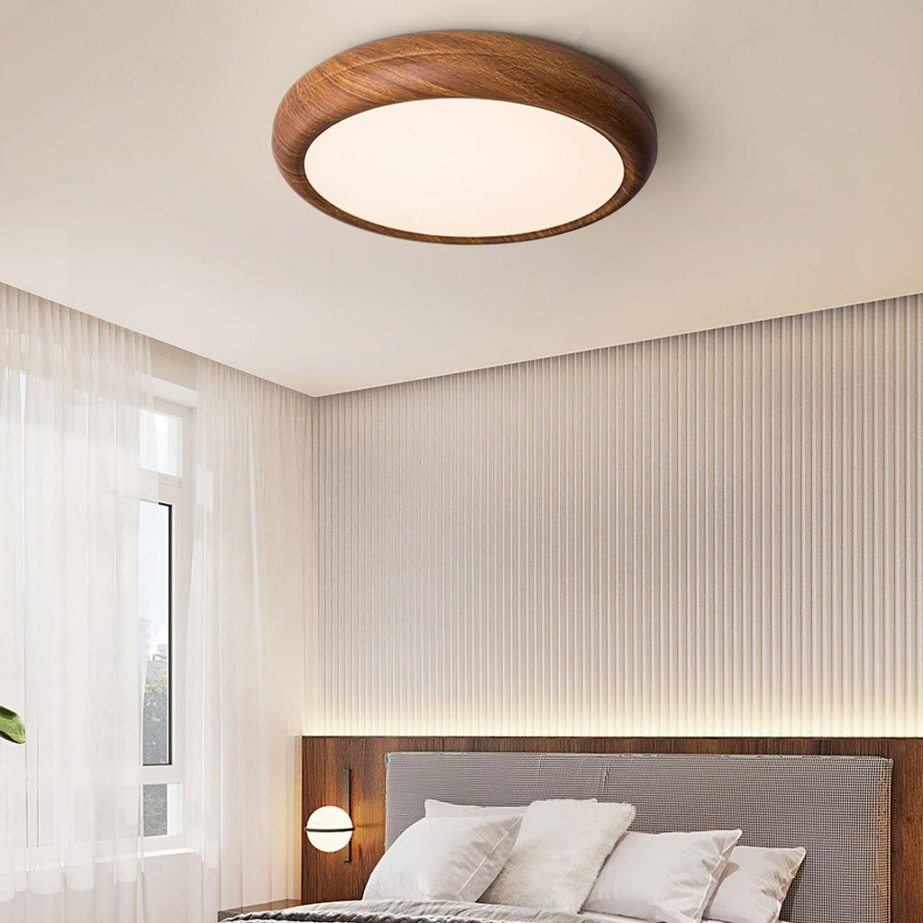 Ardena Nordic Wood Grain Round Ceiling Light for Living Rooms