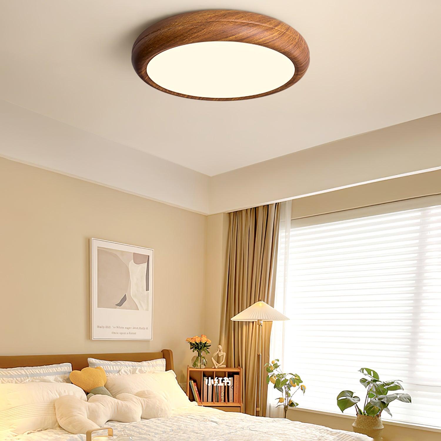 Ardena Nordic Wood Grain Round Ceiling Light for Living Rooms