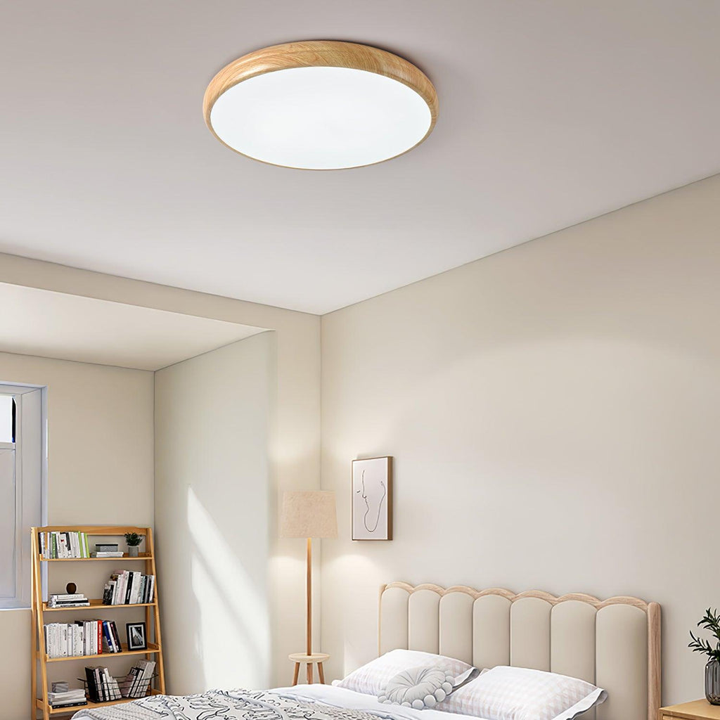 Ardena Nordic Wood Grain Round Ceiling Light for Living Rooms