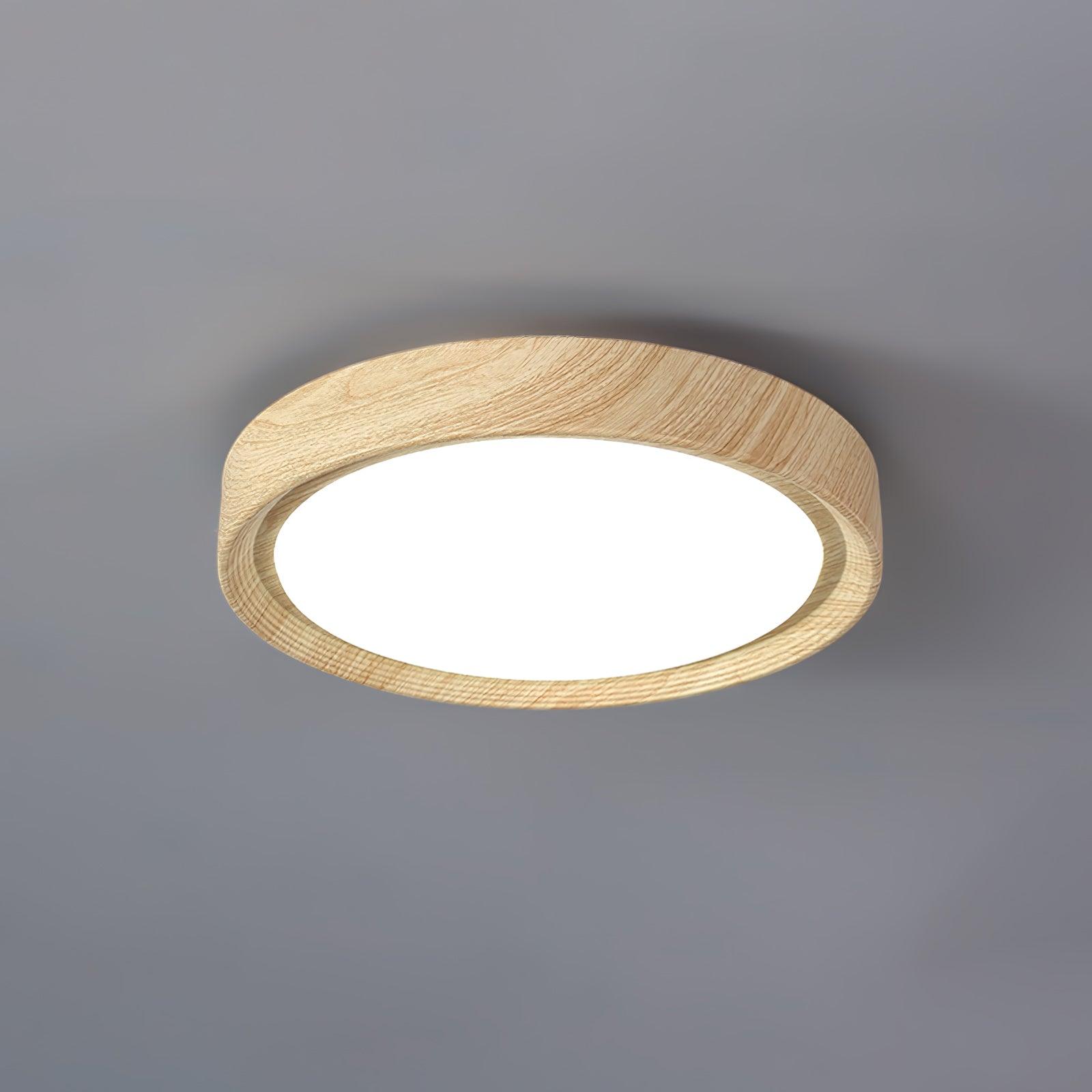 Ardena Nordic Wood Grain Round Ceiling Light for Living Rooms