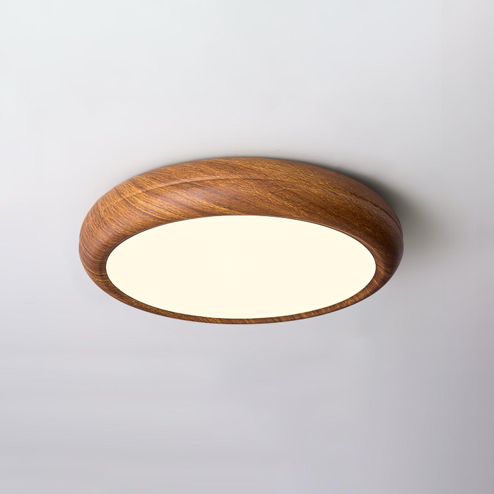 Ardena Nordic Wood Grain Round Ceiling Light for Living Rooms