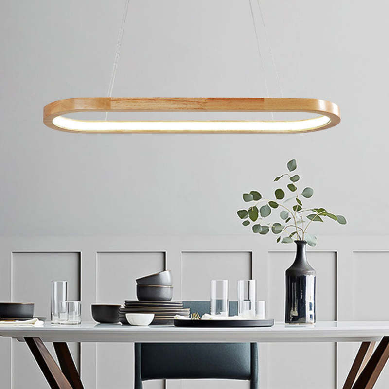 Orion Grove Oval Wood Pendant Light For Dining And Living Rooms