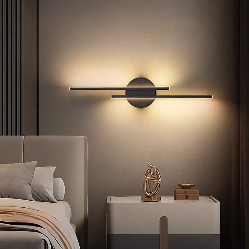 Asterra Nordic Disc and Linear LED Wall Lamp in Black and White