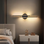 Asterra Nordic Disc and Linear LED Wall Lamp in Black and White