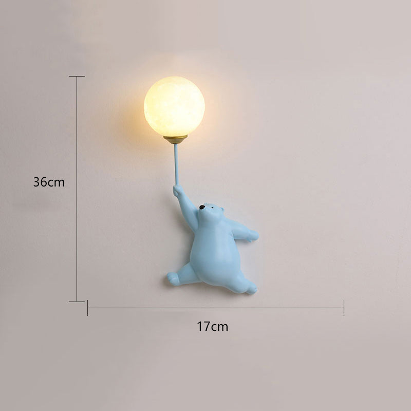 CubGlow Bear Balloon Wall Reading Lamp In White Pink Or Blue