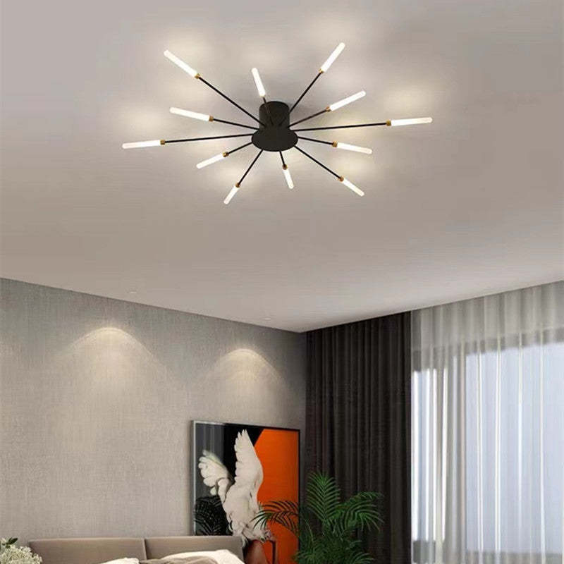 AstraSpire Spiral Flush Mount Ceiling Light In Black And Gold