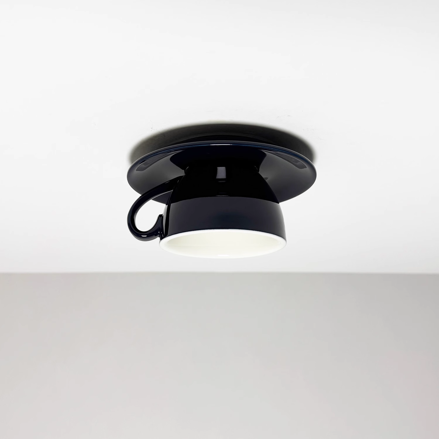 Astra Ceramic Flush Ceiling Light With Coffee Cup Shades