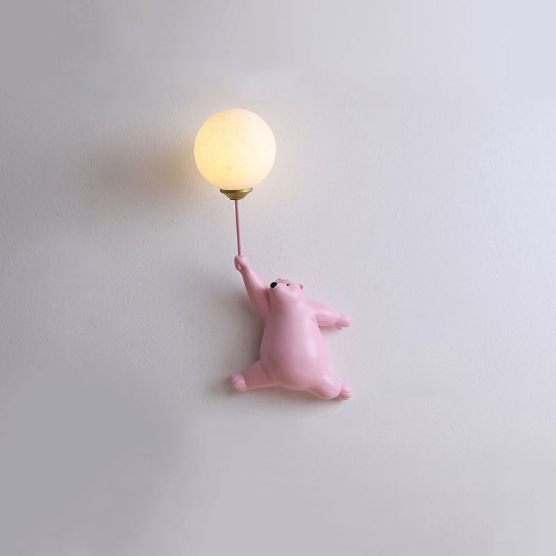 CubGlow Bear Balloon Wall Reading Lamp In White Pink Or Blue