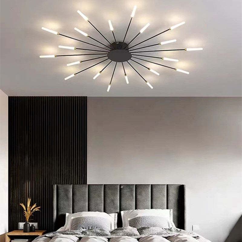 AstraSpire Spiral Flush Mount Ceiling Light In Black And Gold