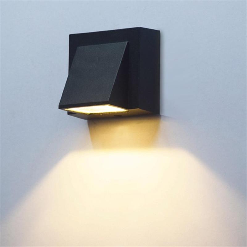 Aeronix Modern Black Metal LED Outdoor Wall Light Fixture