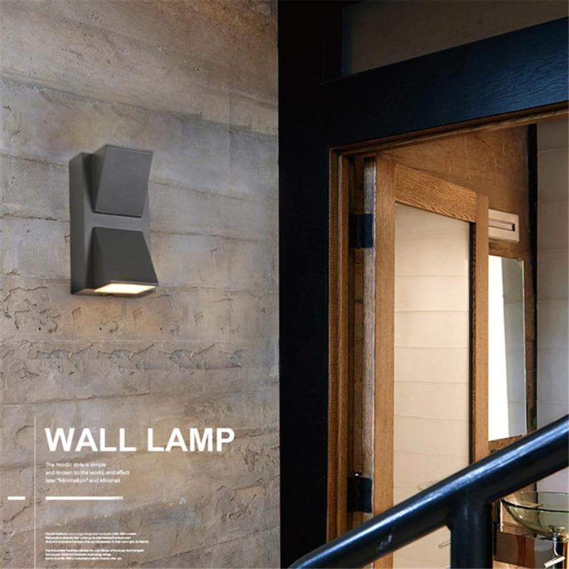Aeronix Modern Black Metal LED Outdoor Wall Light Fixture