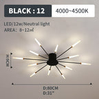 AstraSpire Spiral Flush Mount Ceiling Light In Black And Gold