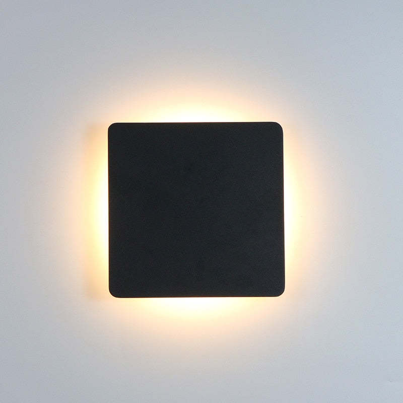 Aeris Outdoor Wall Light Minimalist Round or Square LED in Black and White