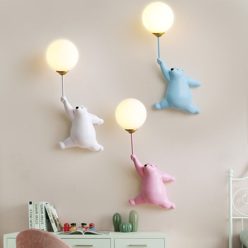 CubGlow Bear Balloon Wall Reading Lamp In White Pink Or Blue