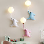 CubGlow Bear Balloon Wall Reading Lamp In White Pink Or Blue