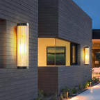 Nyra Modern Semi-Cylindrical Outdoor Wall Light Metal and Glass Black Finish