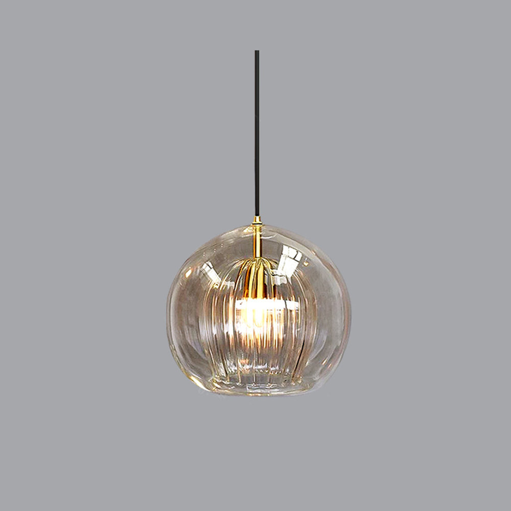 Aurora Glass Globe Pendant Light In Clear Or Amber