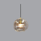 Aurora Glass Globe Pendant Light In Clear Or Amber