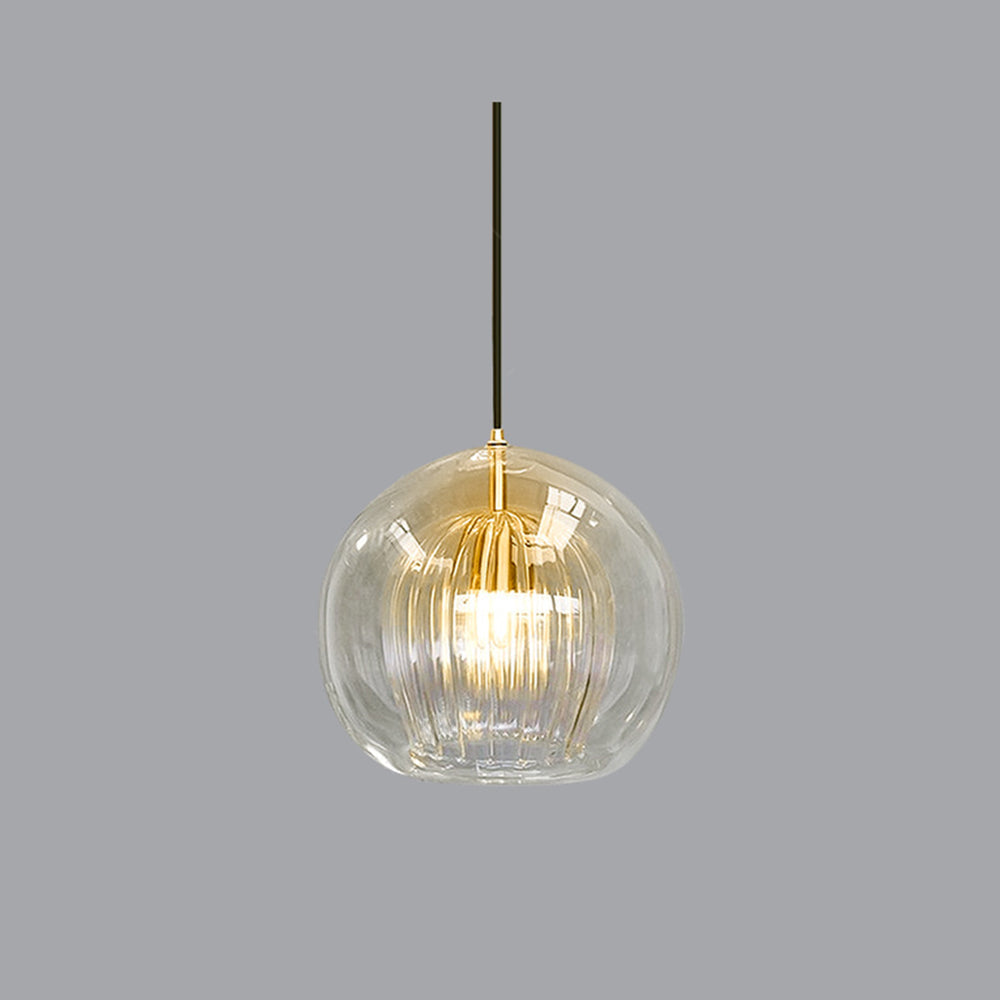 Aurora Glass Globe Pendant Light In Clear Or Amber