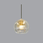 Aurora Glass Globe Pendant Light In Clear Or Amber